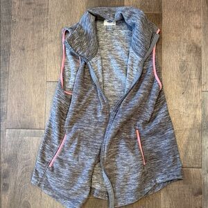 Old Navy Charcoal Vest with Coral Trim